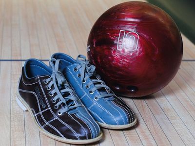 Close up of sports equipment on a polished concrete floor.