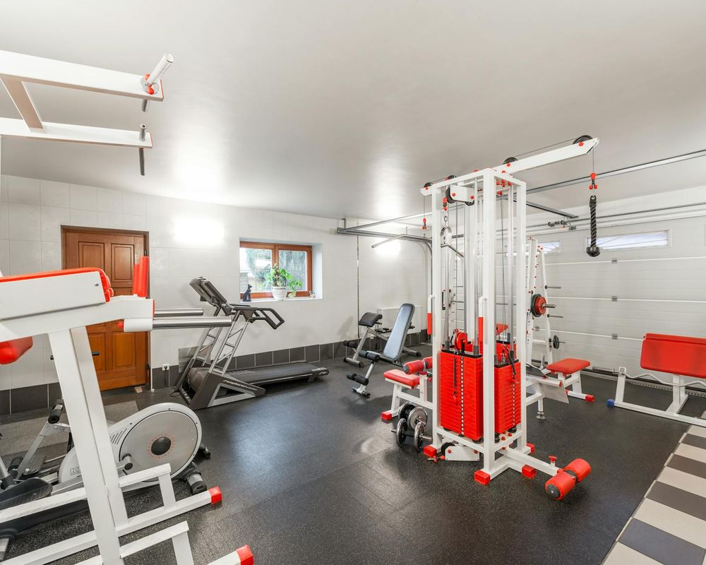 Detailed view of training equipment in a modern gym.